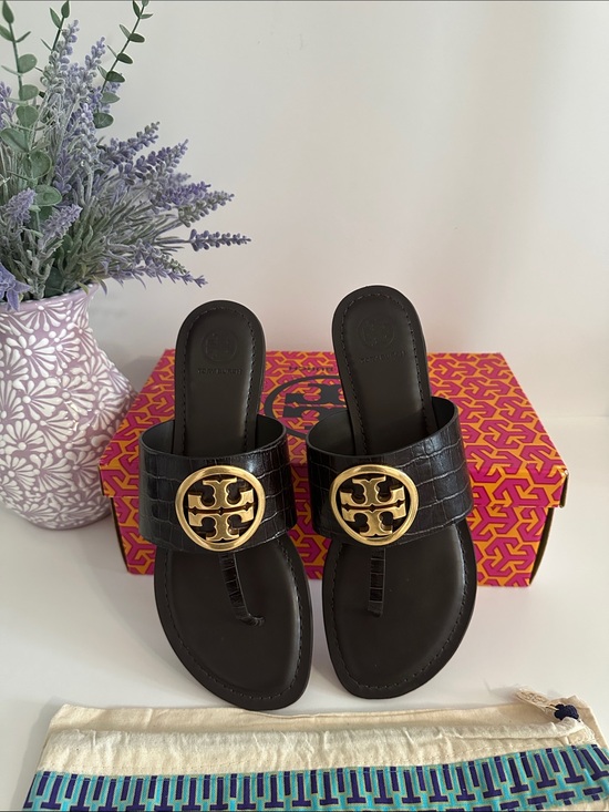 Tory Burch Shoes - Authentic BENTON BAND FLAT SANDAL
CROCO EMBOSS